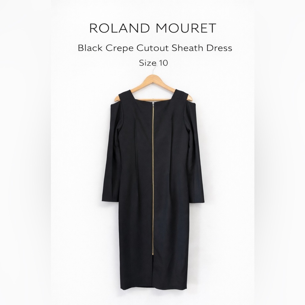 Roland Mouret Black Crepe Cutout Sheath Dress Size 10